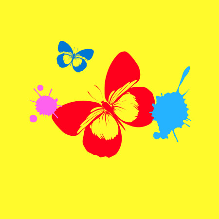 vector butterfly insect art white color fly graphicのイラスト素材