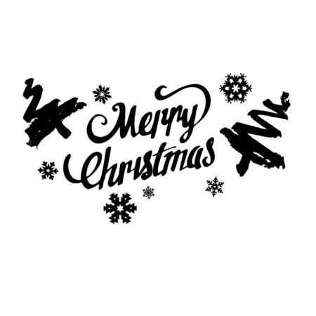 Christmas banners. Merry Christmas handwritten calligraphy font. Christmas card. Merry Christmas hand written font.のイラスト素材