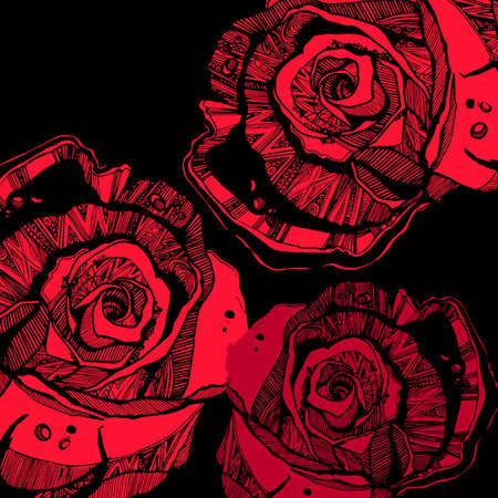 flower, rose, spring, summer, background, botanical, garden, art, natureのイラスト素材