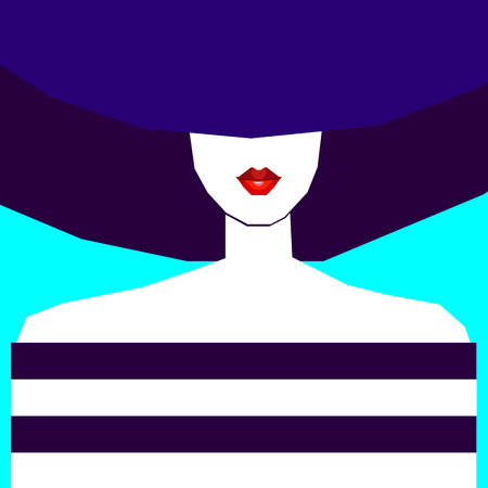 beauty beautiful hair vector girl portrait youngのイラスト素材