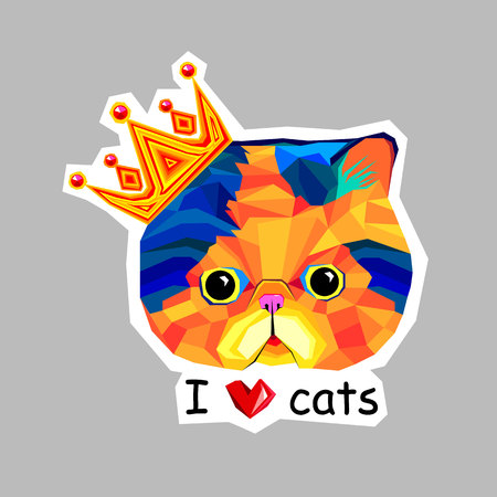 cat animal contour drawing creative blue bowのイラスト素材