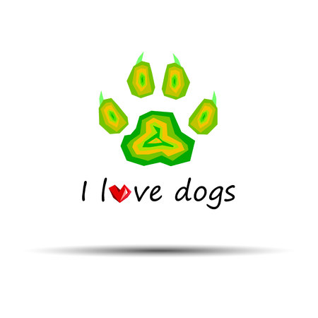 dog footprint print paw foot shape illustration pet animal heartのイラスト素材