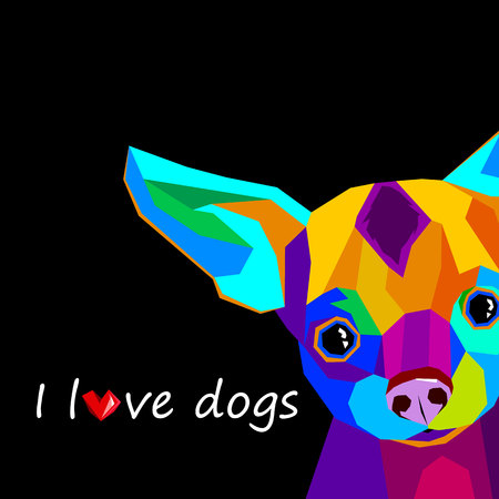 dog vector funny little home eared backgroundのイラスト素材
