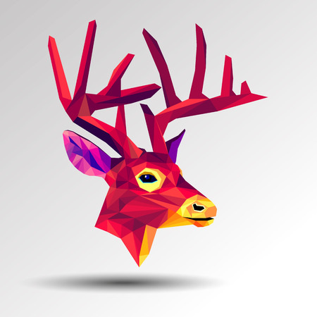 reindeer silhouettes on the white background. head of a deer vector portrait animal antler beautyのイラスト素材