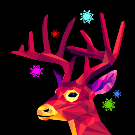 reindeer silhouettes on the white background. head of a deer vector portrait animal antler beautyのイラスト素材