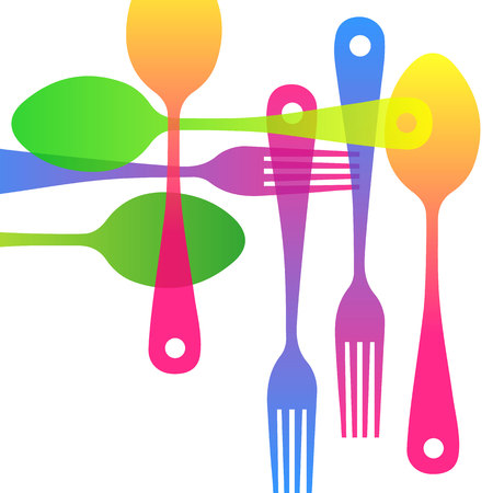 spoon fork icon vector kitchen illustration restaurantのイラスト素材