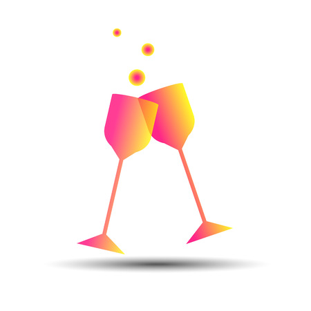 wine glass vector alcohol drink cocktail icon liquid bar symbol illustrationのイラスト素材