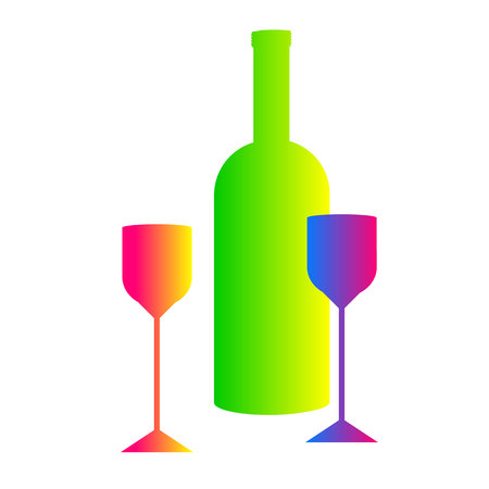 wine glass vector alcohol drink cocktail icon liquid bar symbol illustrationのイラスト素材