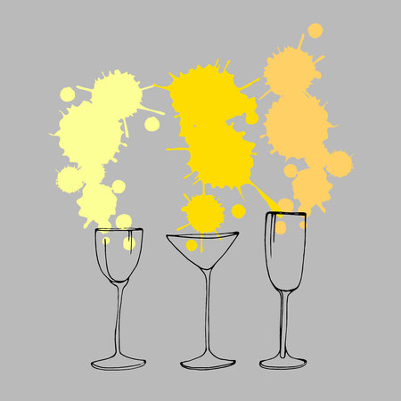 wine glass vector alcohol drink cocktail icon liquid bar symbol illustrationのイラスト素材