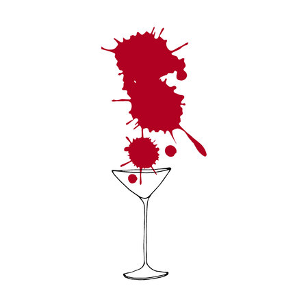 wine glass vector alcohol drink cocktail icon liquid bar symbol illustrationのイラスト素材