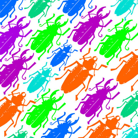 Beetle insect. Nature water beetle and zoology water beetle. Wildlife insect water black beetle ecology detail.のイラスト素材