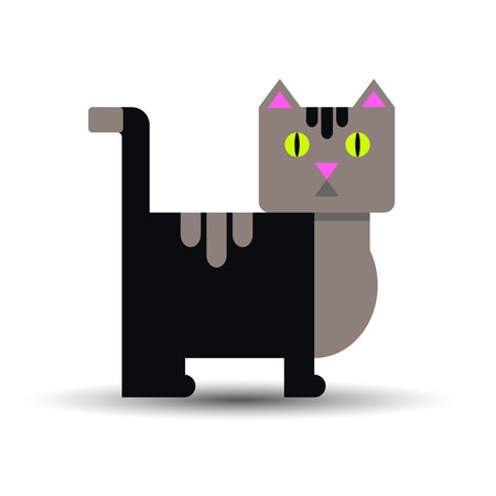 cat animal contour drawing creative blue imageのイラスト素材