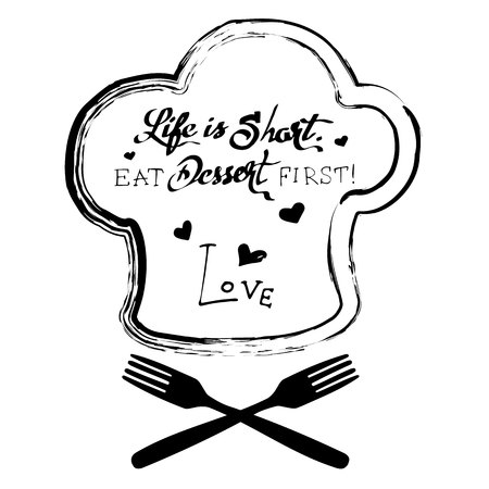 fork, icon, vector, kitchen, restaurant, meal, inscription, dessert, calligraphyのイラスト素材