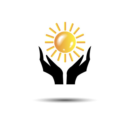 sun hand vector symbol design icon sign illustration symbol female handsのイラスト素材