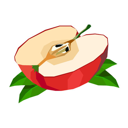 vector fruit leaf illustration apple fresh natureのイラスト素材