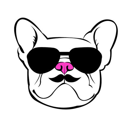 dog vector breed cute pet animal bulldog frenchのイラスト素材
