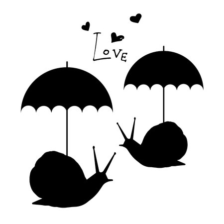 vector ornament snail creeping grass cartoon graphicのイラスト素材