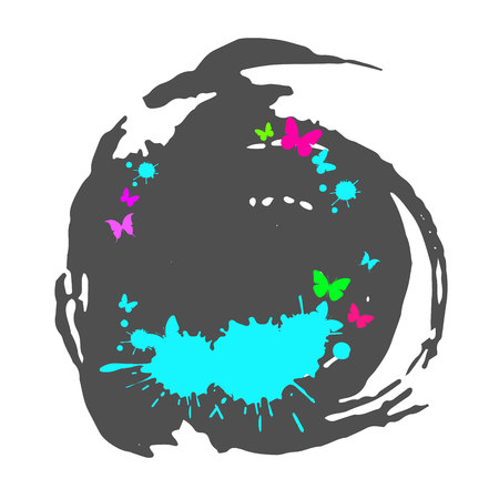 vector butterfly insect art white decorative colorのイラスト素材