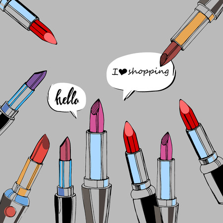 lipstick, red, fashion, beauty, vector, makeup, glamour, beautiful, white, luxuryのイラスト素材