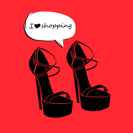 vector fashion illustration silhouette sketch footwear designのイラスト素材