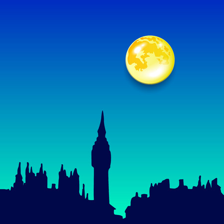 London city skyline silhouette background, vector illustrationのイラスト素材