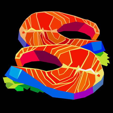fish lemon tomato dish seafood vector salmon illustration tasty fishのイラスト素材