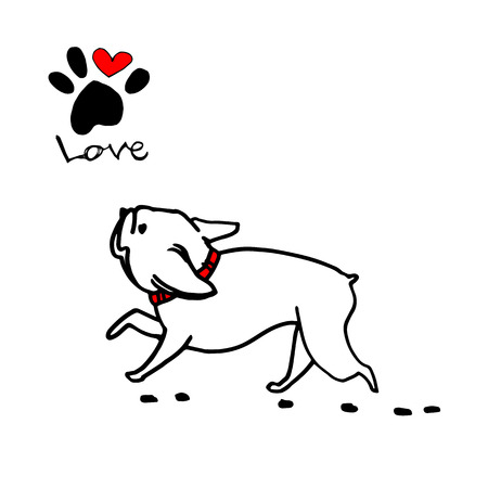 dog vector breed cute pet animal bulldog frenchのイラスト素材