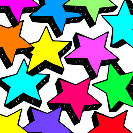 vector icon. shiny golden star icon on white backgroundのイラスト素材