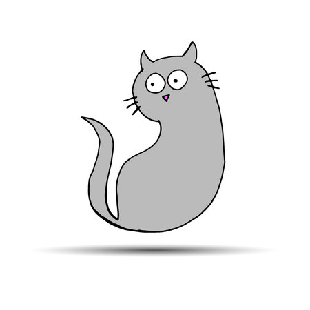 cat vector kitten animal black cat drawingのイラスト素材