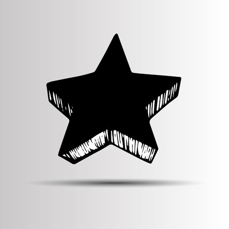 vector icon. shiny golden star icon on white backgroundのイラスト素材