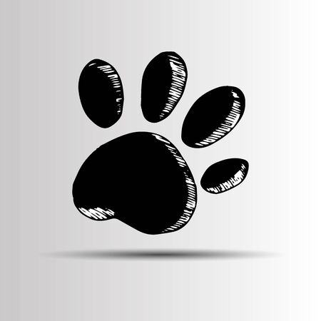 animal vector print paw foot shape illustrationのイラスト素材