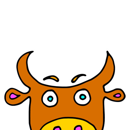 cow vector cartoon farm cute animal illustrationのイラスト素材