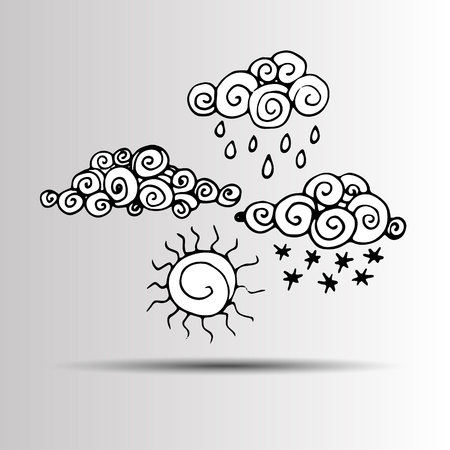 vector sky weather background climate nature rainのイラスト素材