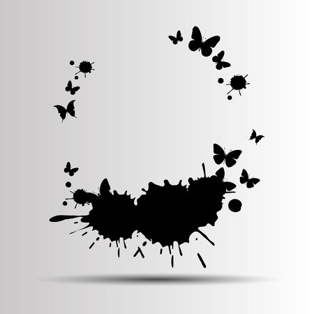 vector butterfly insect art white decorative colorのイラスト素材