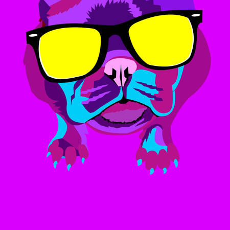 dog vector breed cute pet animal bulldog frenchのイラスト素材