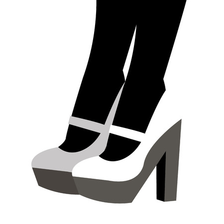 vector fashion illustration silhouette sketch footwear designのイラスト素材