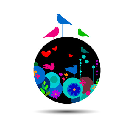 vector nature illustration bird art design graphicのイラスト素材