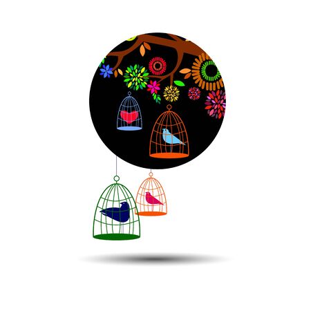vector nature illustration bird art design graphicのイラスト素材