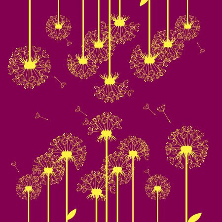 dandelion vector background botany flower blossom fluffyのイラスト素材