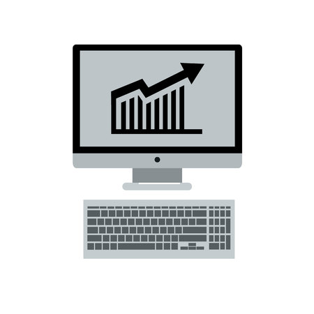 business computer vector desk icon office work communication laptopのイラスト素材