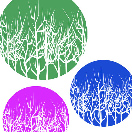 landscape vector  forest  illustration background silhouette treeのイラスト素材