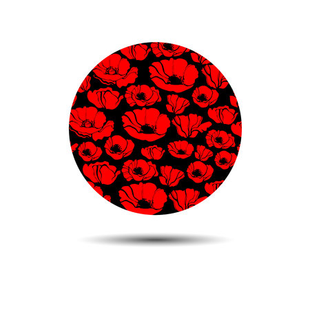 poppy nature flower vector plant pattern drawing illustration designのイラスト素材