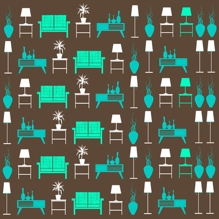 vector interior home furniture design illustration modernのイラスト素材