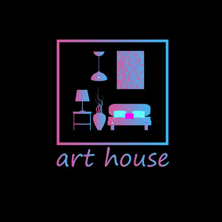 vector interior home furniture design illustration modernのイラスト素材