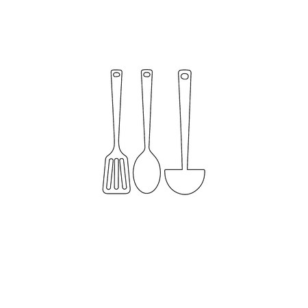 kitchen vector illustration spoon ladle cooking toolのイラスト素材