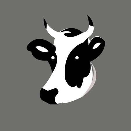 Cow vector cartoon farm cute animal illustration.のイラスト素材