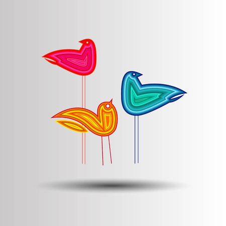 vector nature illustration bird art design graphicのイラスト素材