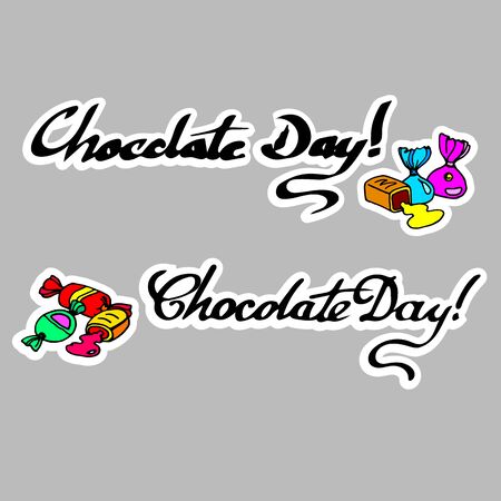 Sweet candies flat icons set in shape of circle with assorted chocolates colorful lollipops vector illustrationのイラスト素材