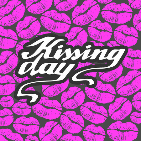 Kissing Day, I love kissing, kiss, valentine, vector, day, love, illustrationのイラスト素材