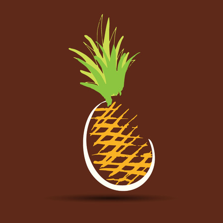 pineapple, vector, fruit, food, tropical, summer, design, illustration, background, sweetのイラスト素材